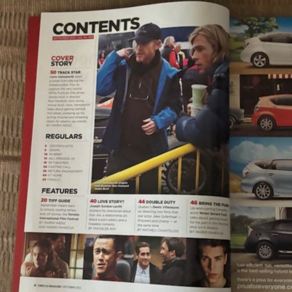 2/$40 CINEPLEX Magazine Sep 2013 Chris Hemsworth Denis Villeneuve TIFF - Picture 2 of 4